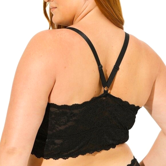 ❤️NWT VINTAGE TORRID BRA - LIGHTLY LINED - LACE XO FRONT, DIAMANTE BRALETTE - 4X - Picture 2 of 9